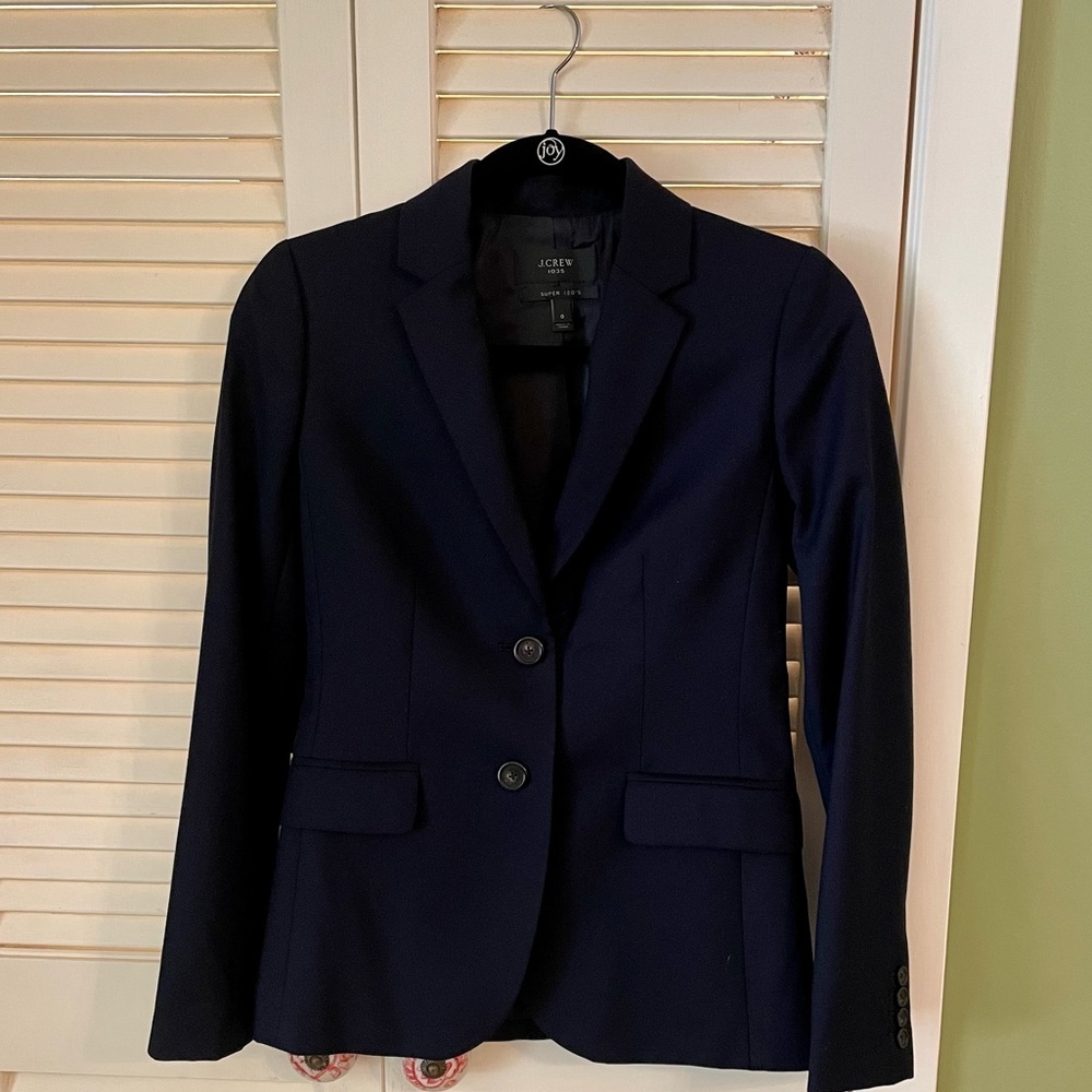J. Crew 1035 Suiting Super 120s Two Button Blazer